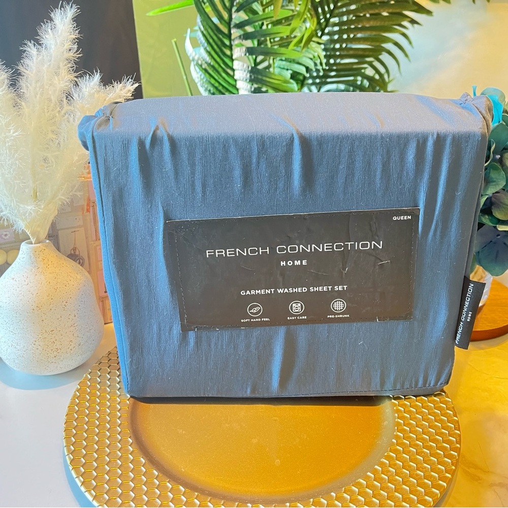 French Connection Navy Sheet Set blue - Picture 3 of 11